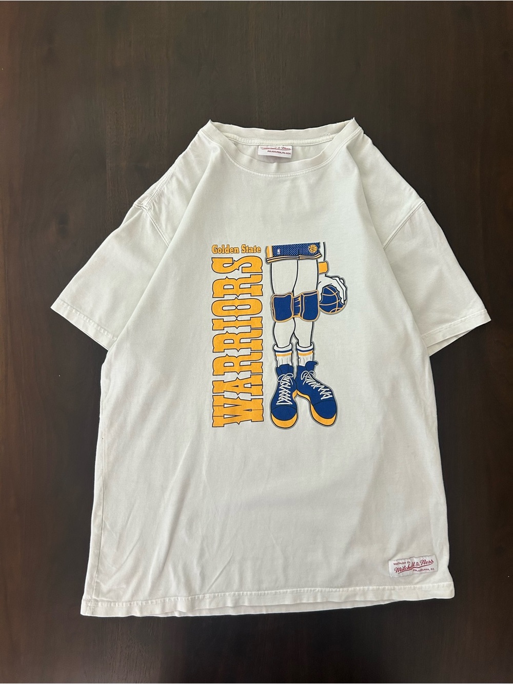 Mitchell & Ness Golden State‎ Warriors Shirt Large White Graphic Basketball Tee
